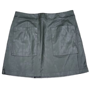 Forever 21 Dark Green Faux Leather Mini Skirt Size Small